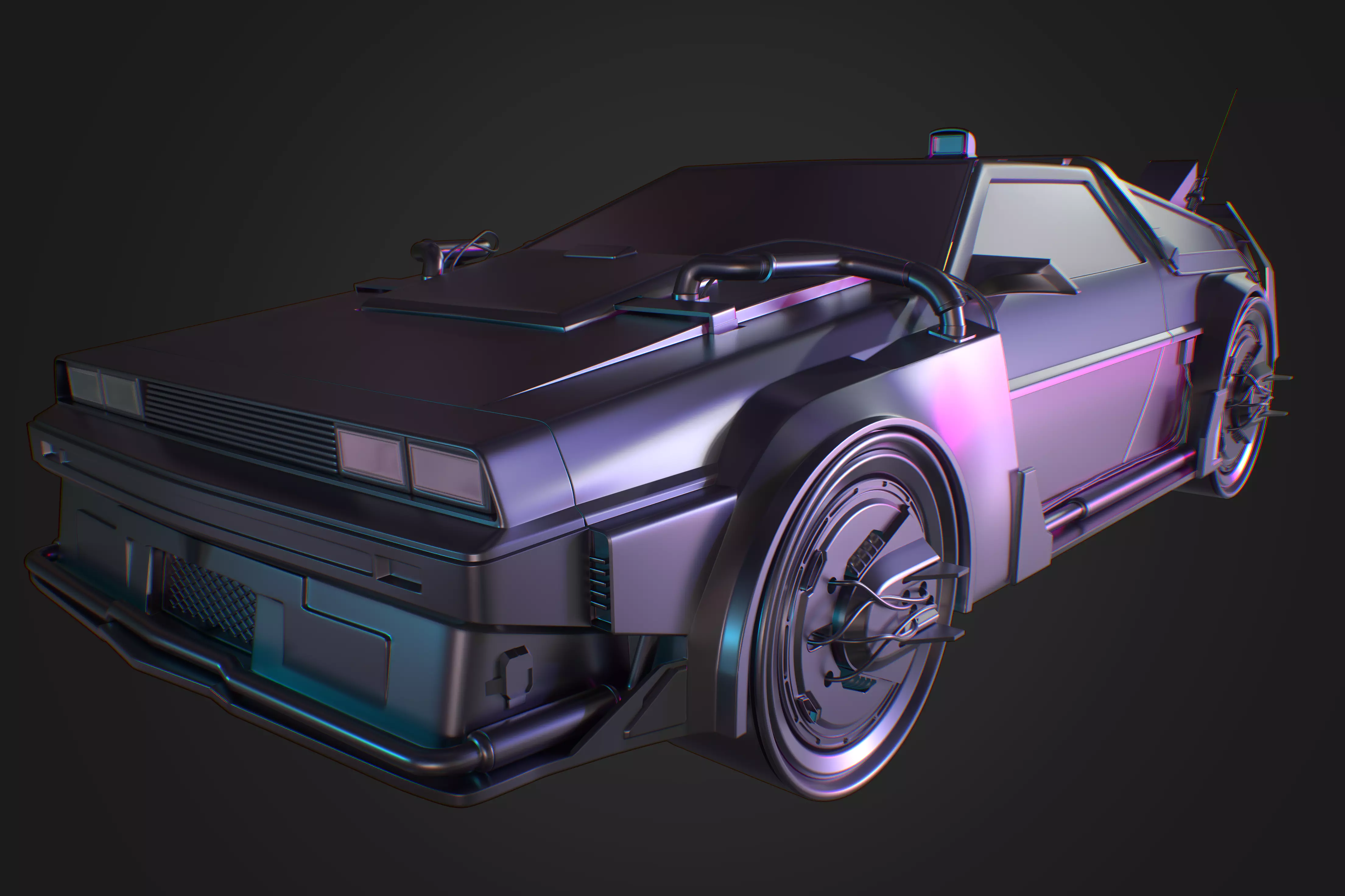 Delorean back to future 3D model_0