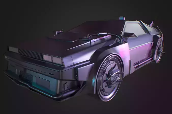 Delorean back to future 3D model