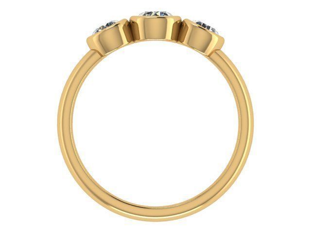 Three Stone Diamond Ring 3D print model_3