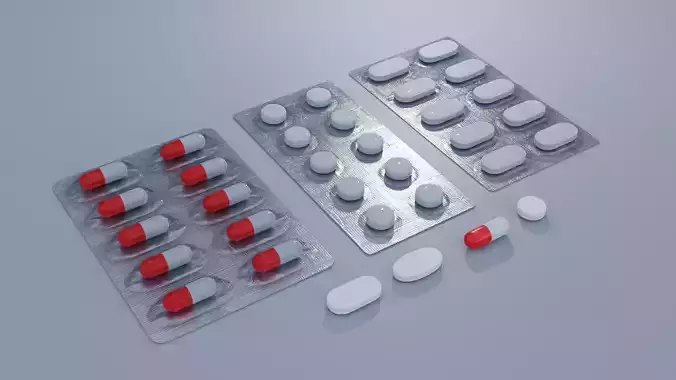 Pills and Blisters 4K and 2K Textures 3D model