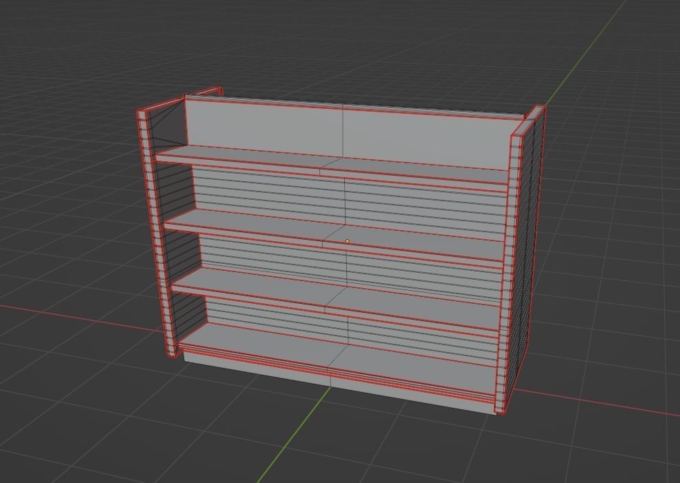 Distressed Retail Book Shelf or VHS Shelf or Game Shelf Low-poly 3D model_7