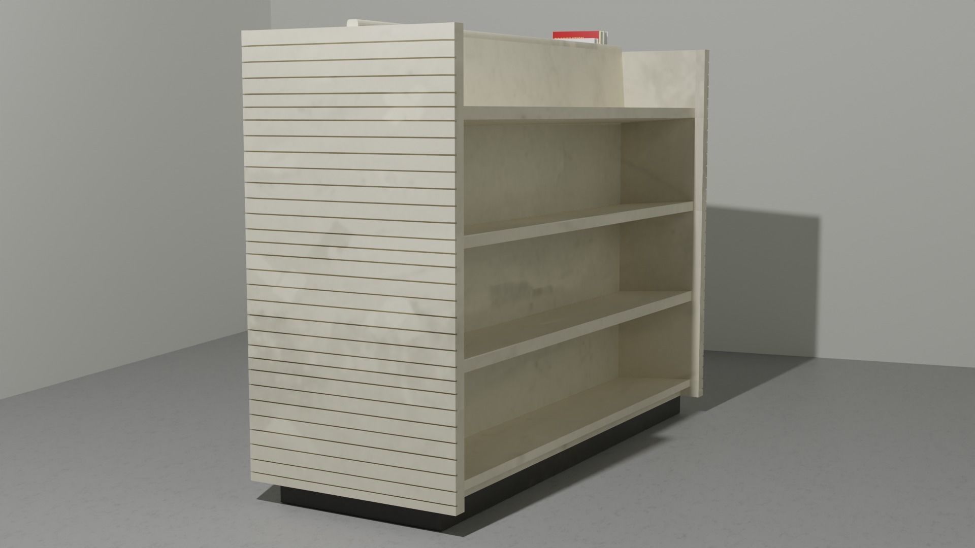 Distressed Retail Book Shelf or VHS Shelf or Game Shelf Low-poly 3D model_4