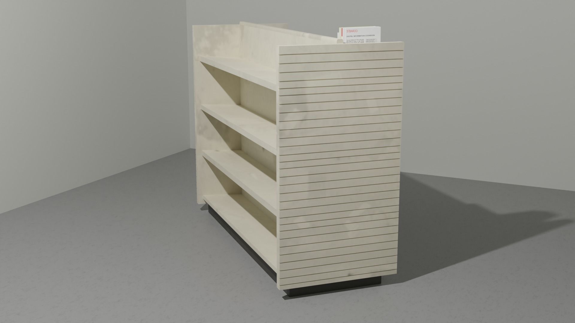 Distressed Retail Book Shelf or VHS Shelf or Game Shelf Low-poly 3D model_5