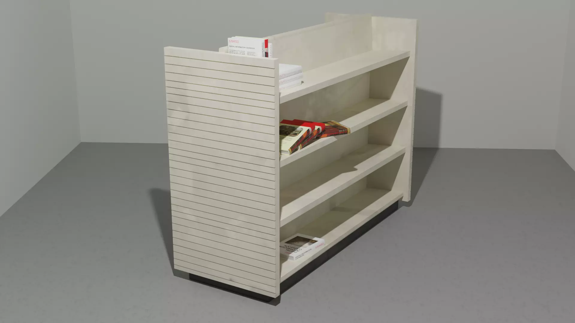 Distressed Retail Book Shelf or VHS Shelf or Game Shelf Low-poly 3D model_0