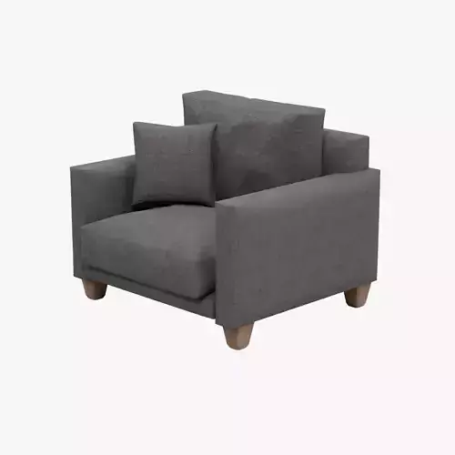 Modern Gray Fabric Sofa Chair 3D model