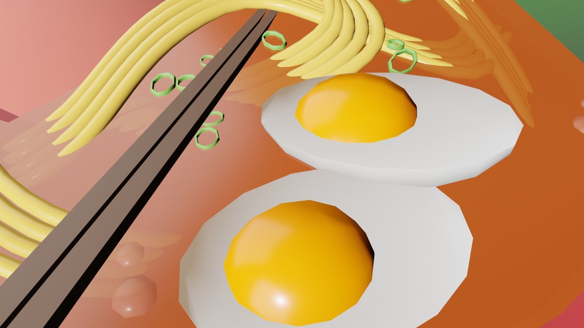 Stylized Ramen Low-poly 3D model_4