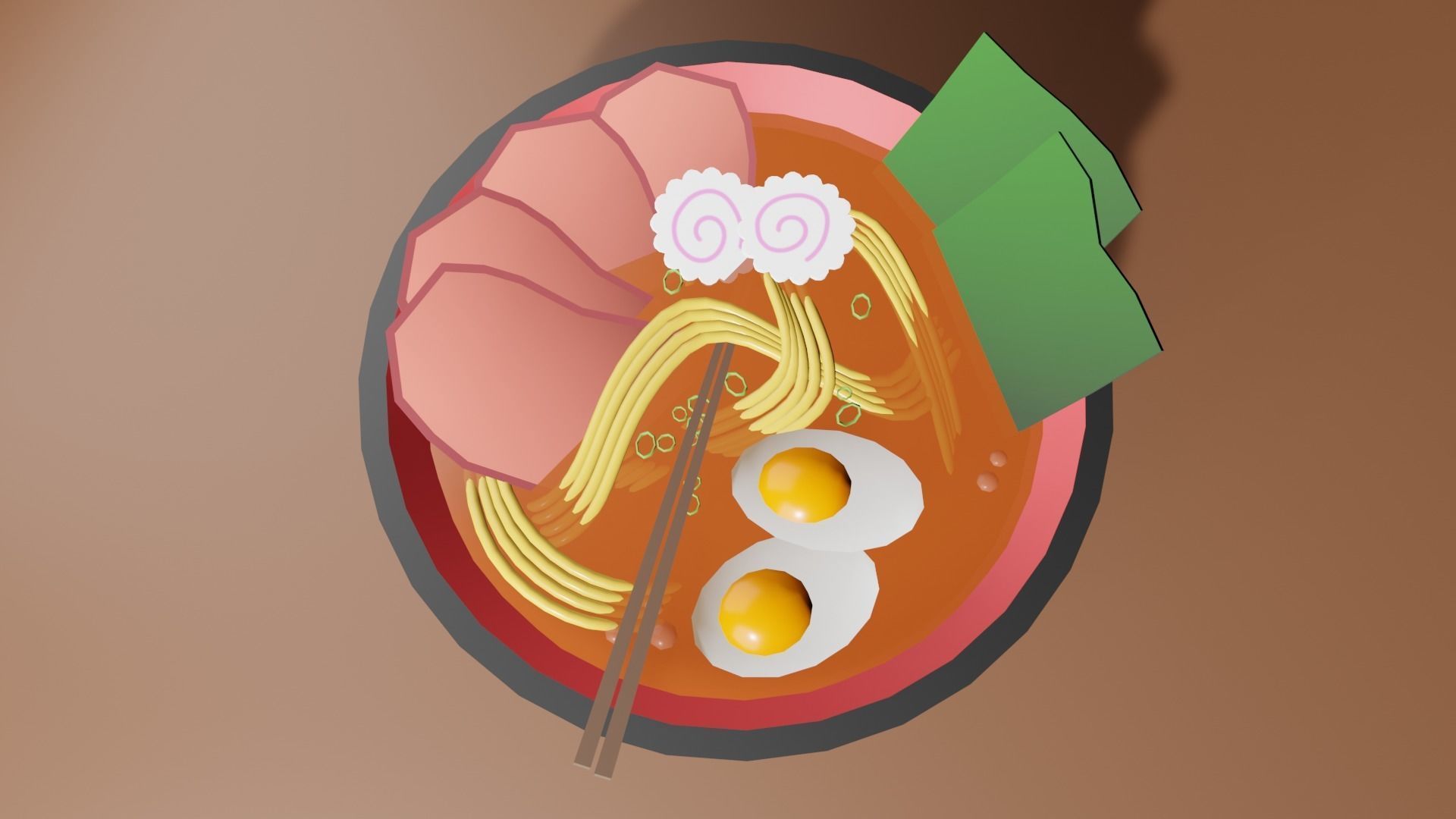 Stylized Ramen Low-poly 3D model_2