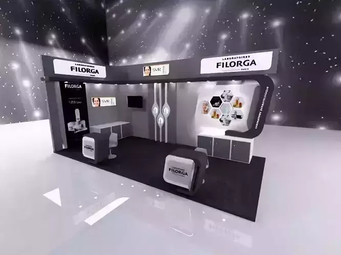 PHARMACY STAND BOOTH WITH ROOM Low-poly 3D model