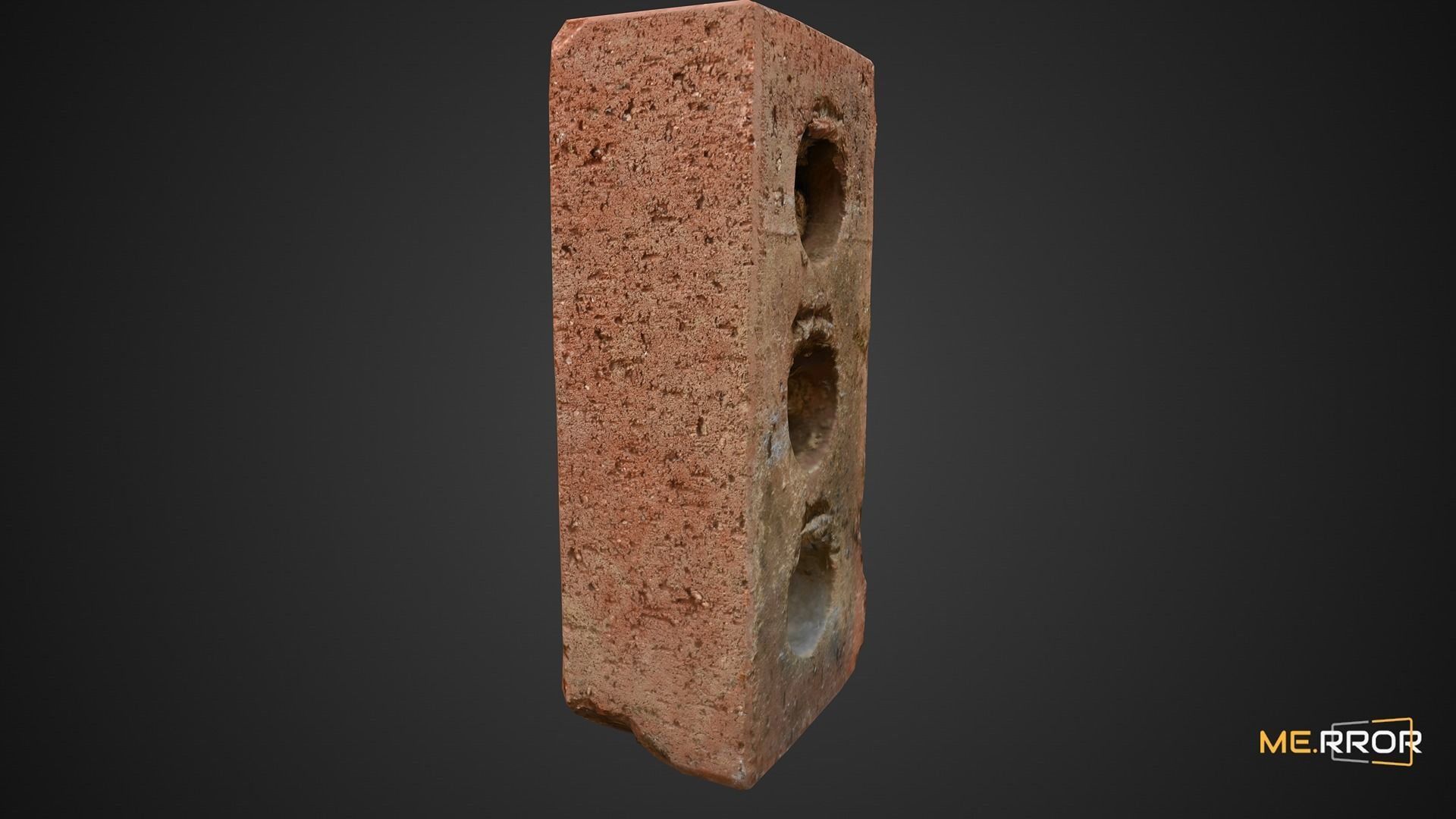 Game Ready Brick with holes in it Low-poly 3D model_4