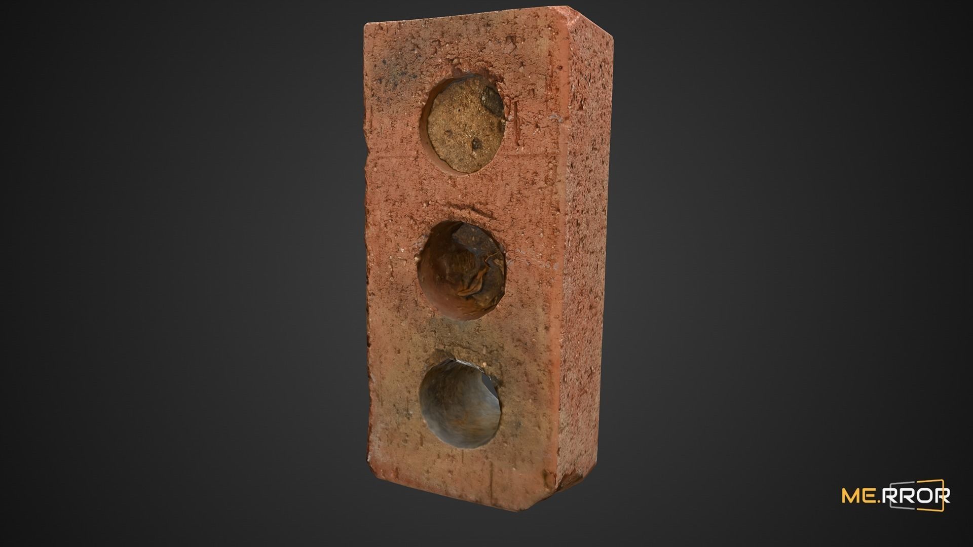 Game Ready Brick with holes in it Low-poly 3D model_2