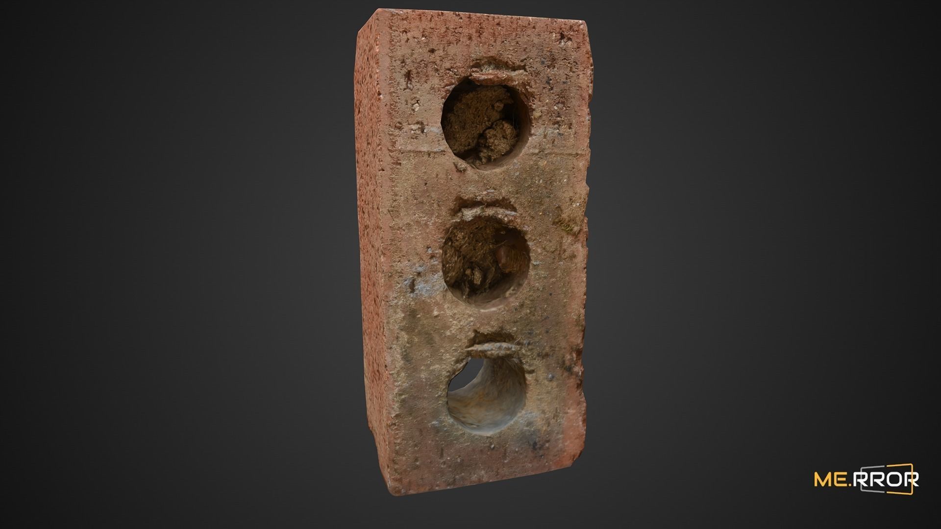Game Ready Brick with holes in it Low-poly 3D model_5