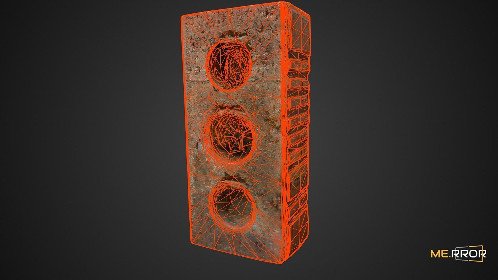 Game Ready Brick with holes in it Low-poly 3D model_1