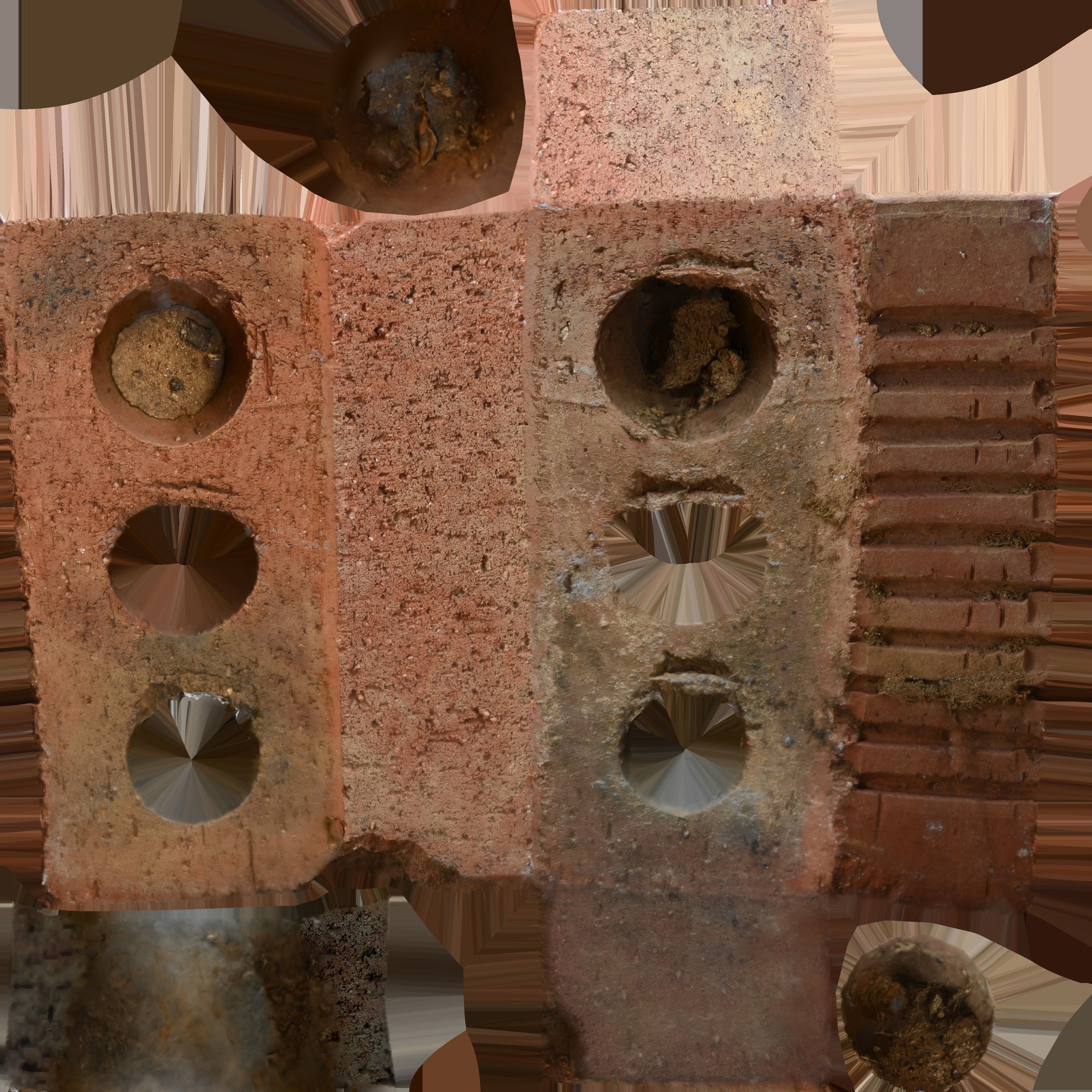 Game Ready Brick with holes in it Low-poly 3D model_16