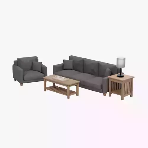 Modern Living Room Furniture Set 3D Model Collection