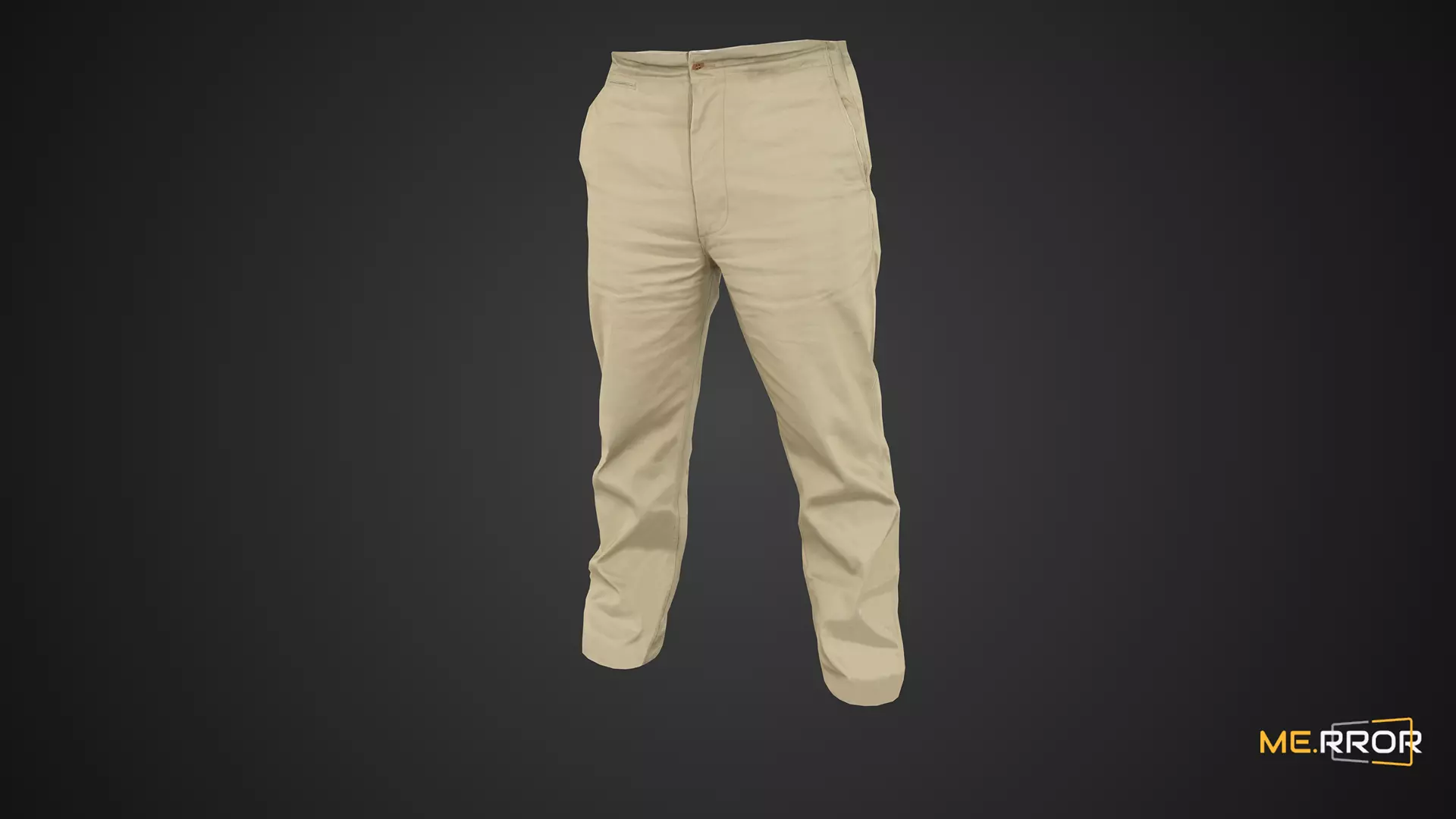 Beige Pants 3D model_0