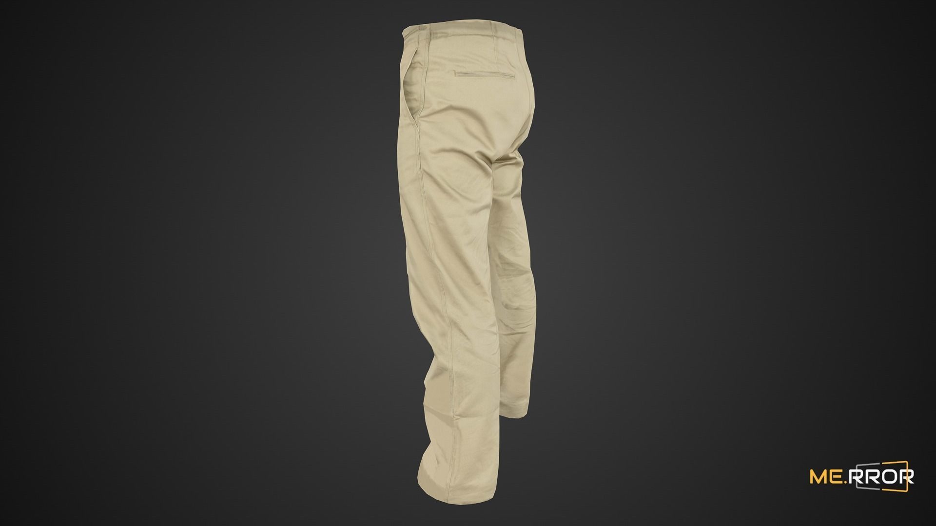 Beige Pants 3D model_5