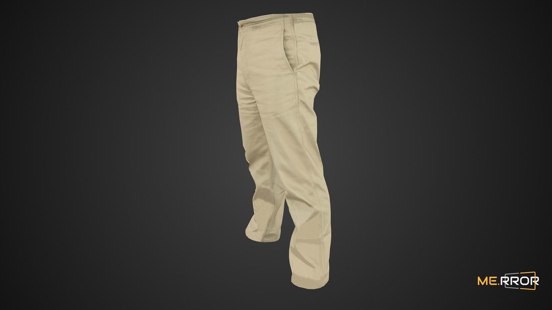 Game Ready Beige Pants Low-poly 3D model_6