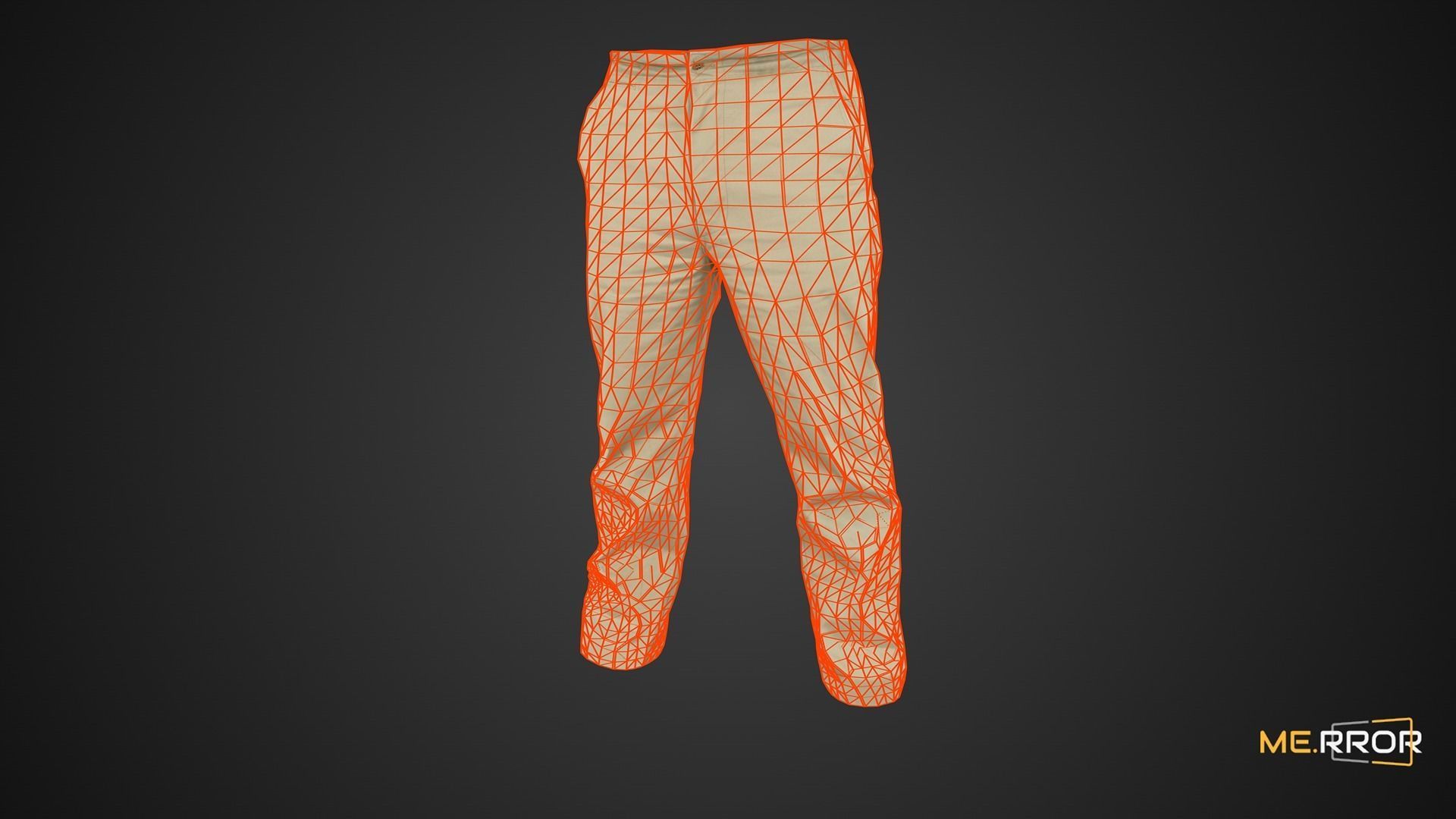 Game Ready Beige Pants Low-poly 3D model_1