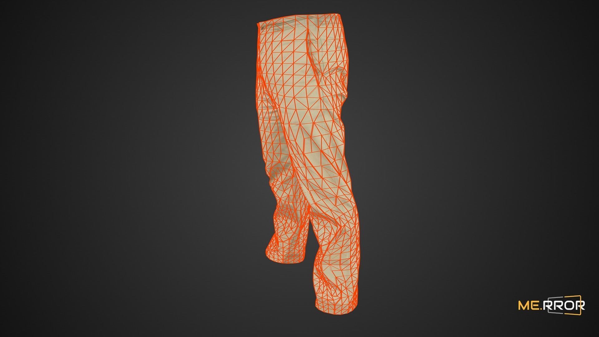 Game Ready Beige Pants Low-poly 3D model_7