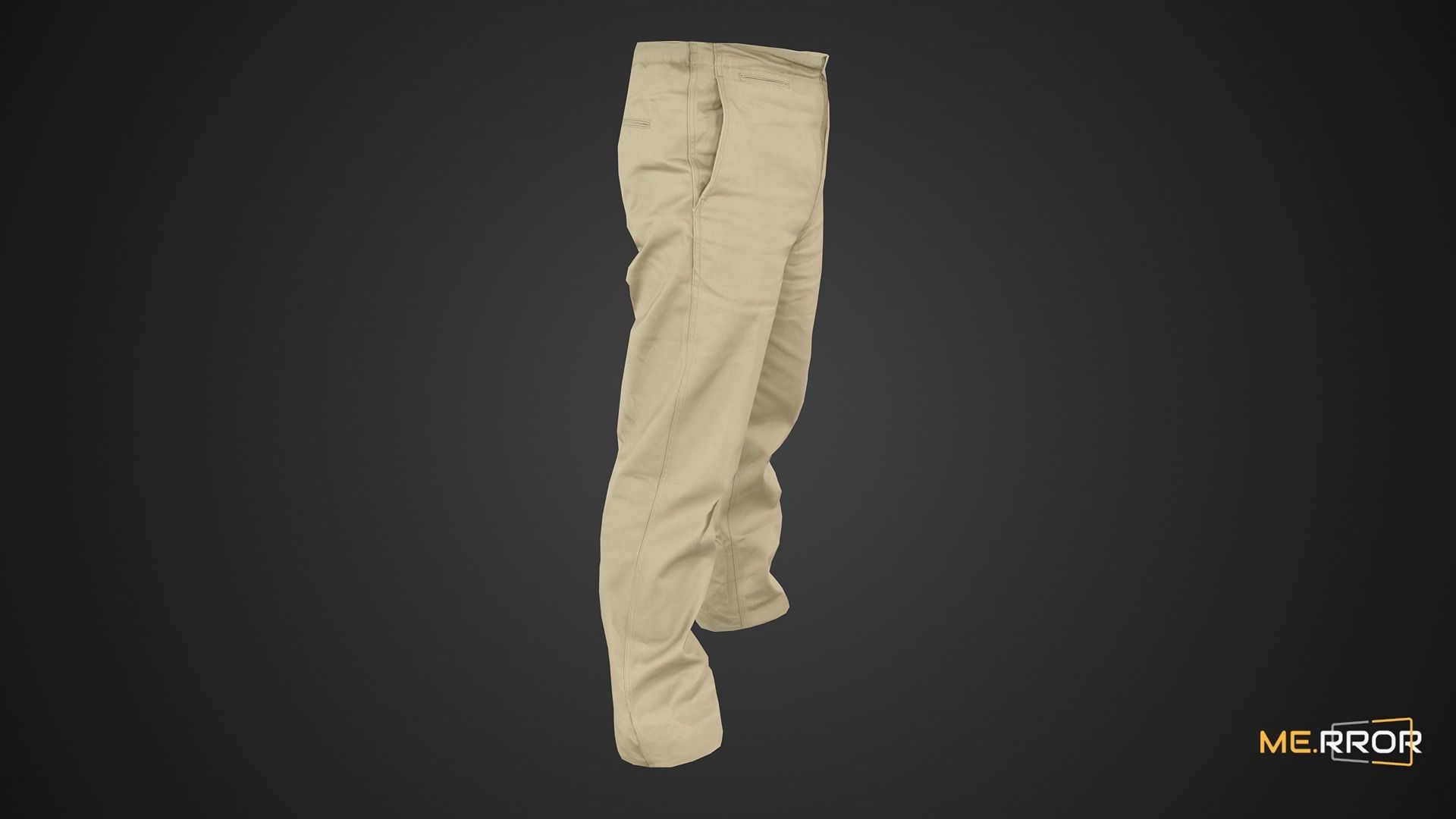 Game Ready Beige Pants Low-poly 3D model_4