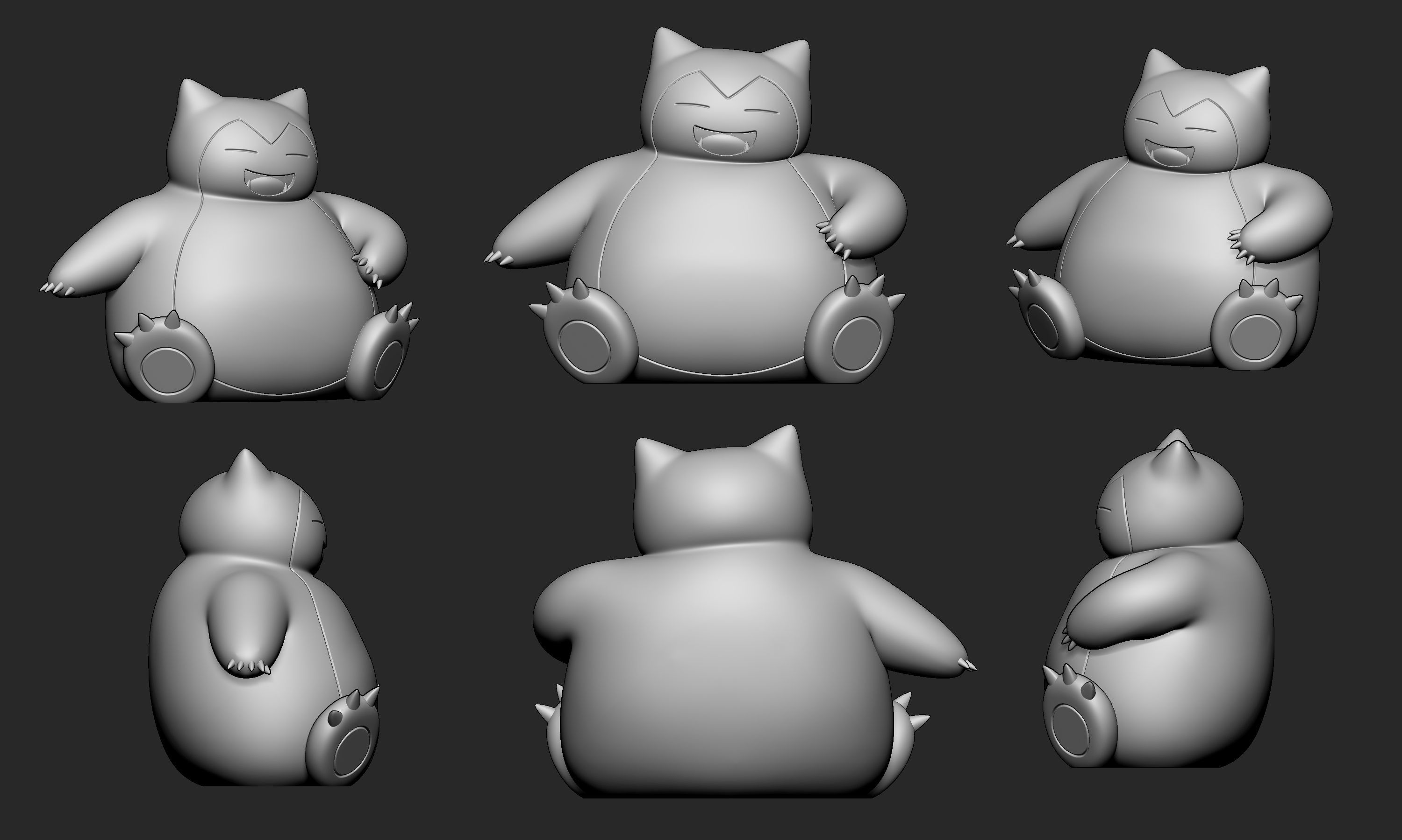 Pokemon - Munchlax and Snorlax with 2 poses 3D print model_10