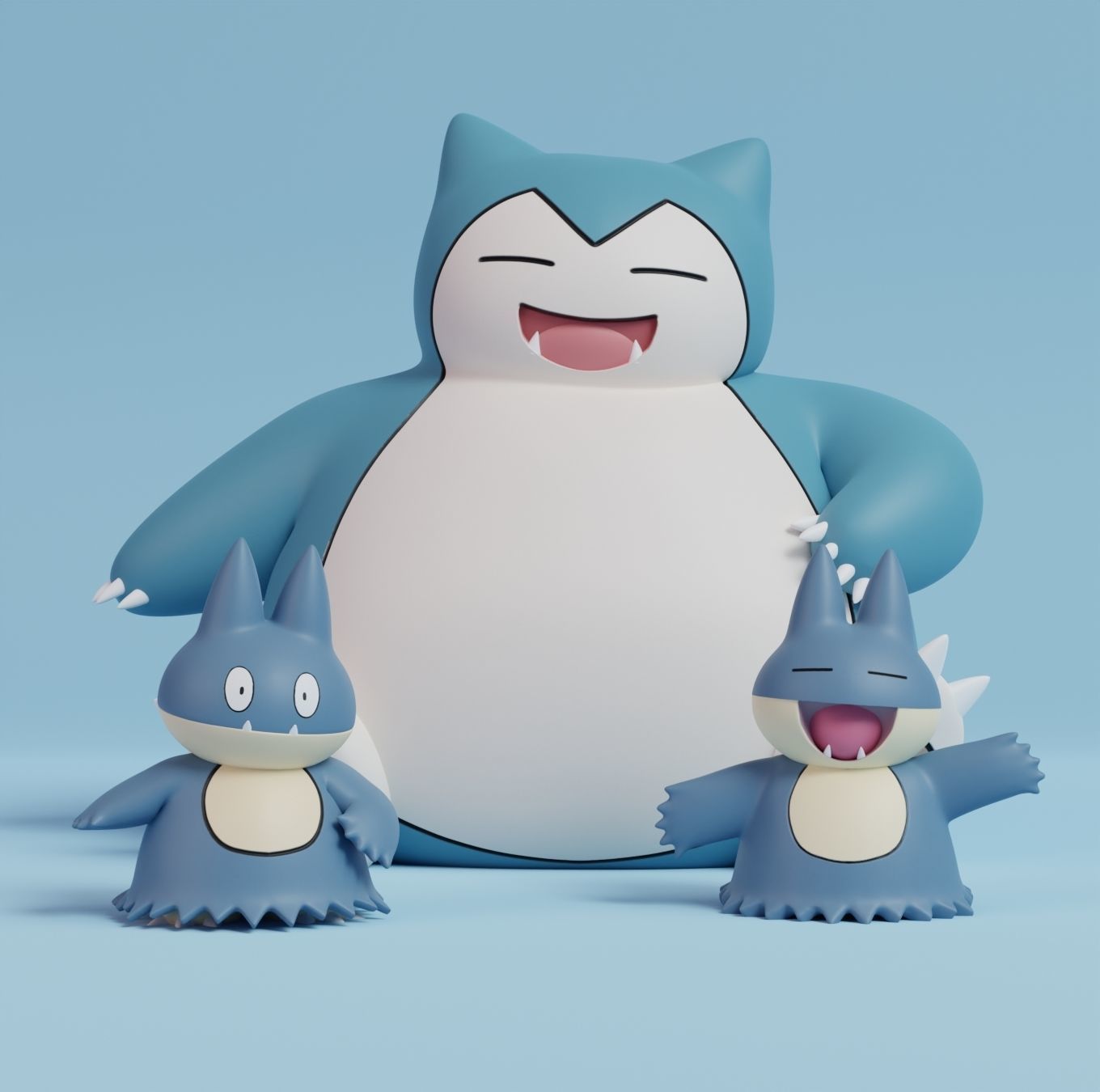 Pokemon - Munchlax and Snorlax with 2 poses 3D model 3D printable ...