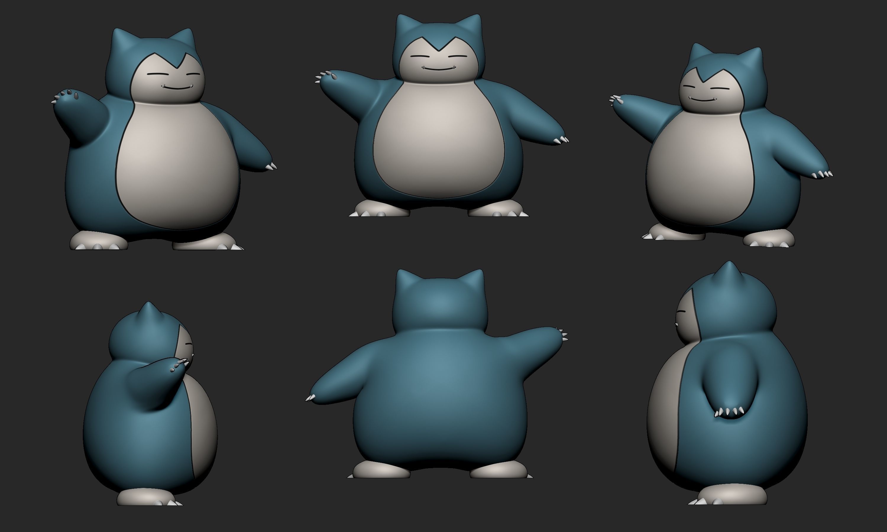 Pokemon - Munchlax and Snorlax with 2 poses 3D print model_7