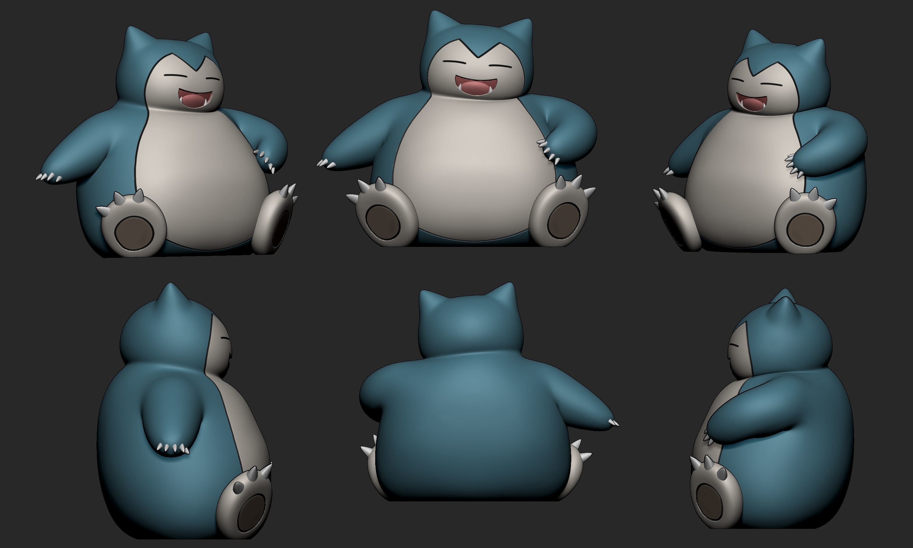 Pokemon - Munchlax and Snorlax with 2 poses 3D print model_9