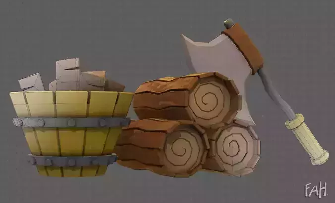 Stump V02 Low-poly 3D model