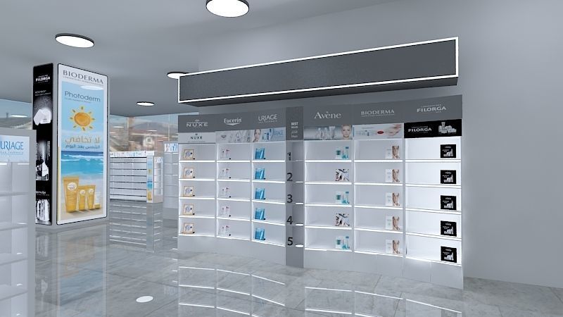 PHARMACY STAND 3412 Low-poly 3D model_1