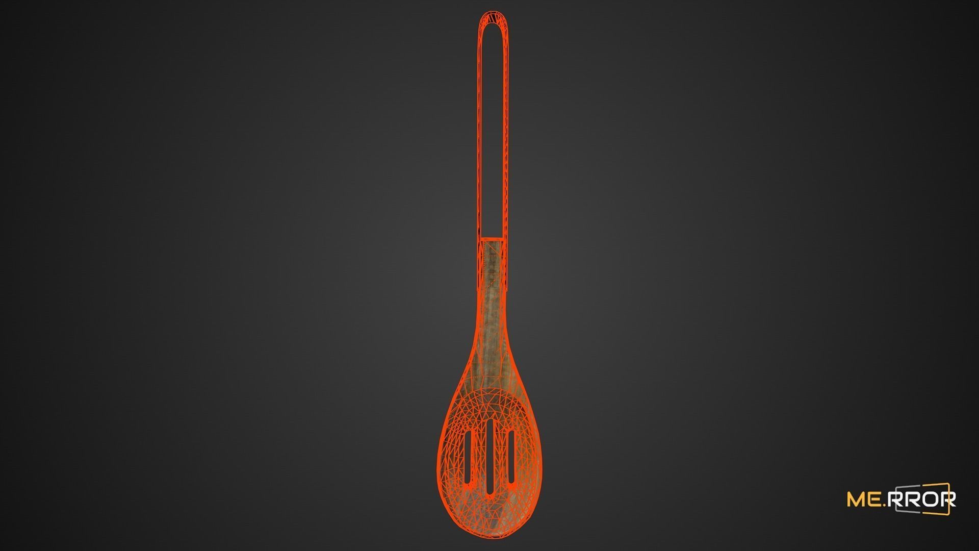 Game Ready Wood Spatula Low-poly 3D model_1