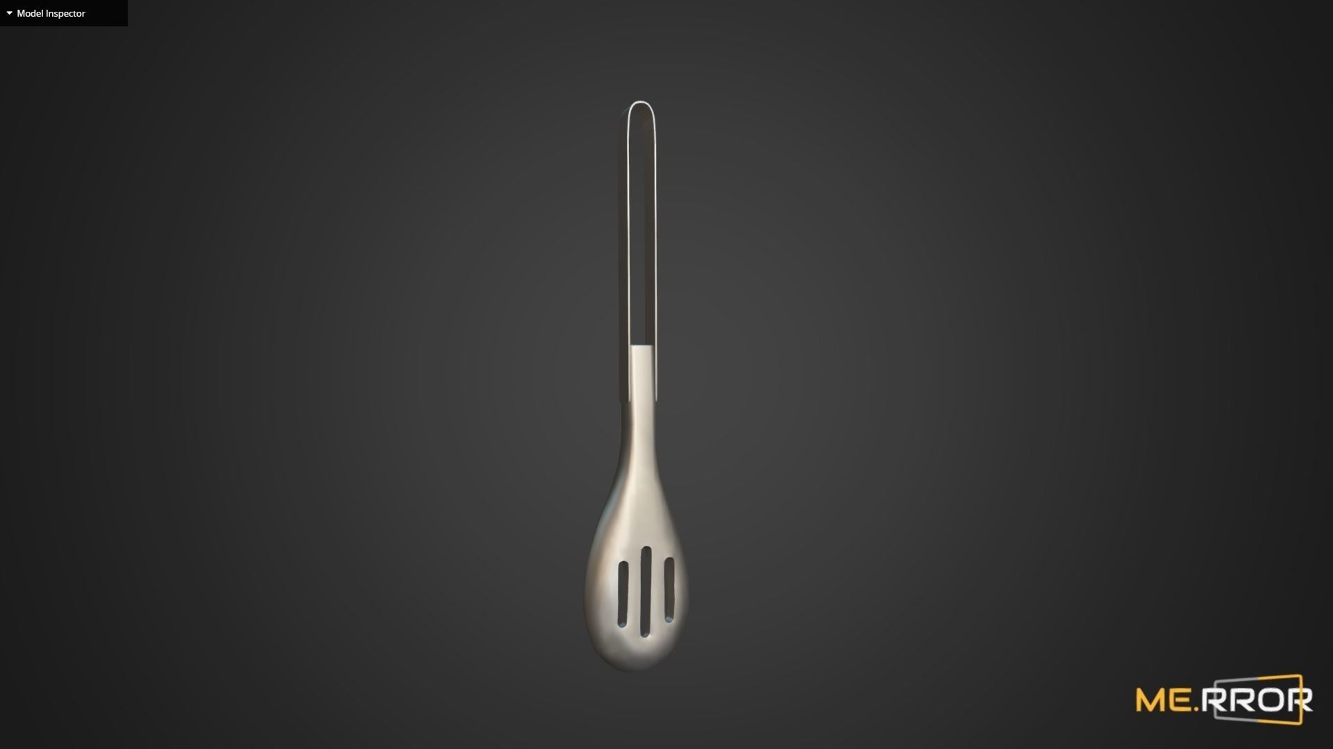 Game Ready Wood Spatula Low-poly 3D model_12