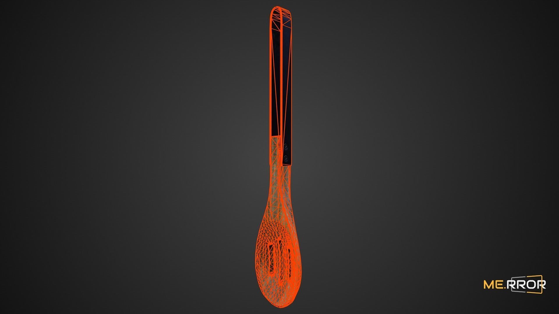 Game Ready Wood Spatula Low-poly 3D model_7