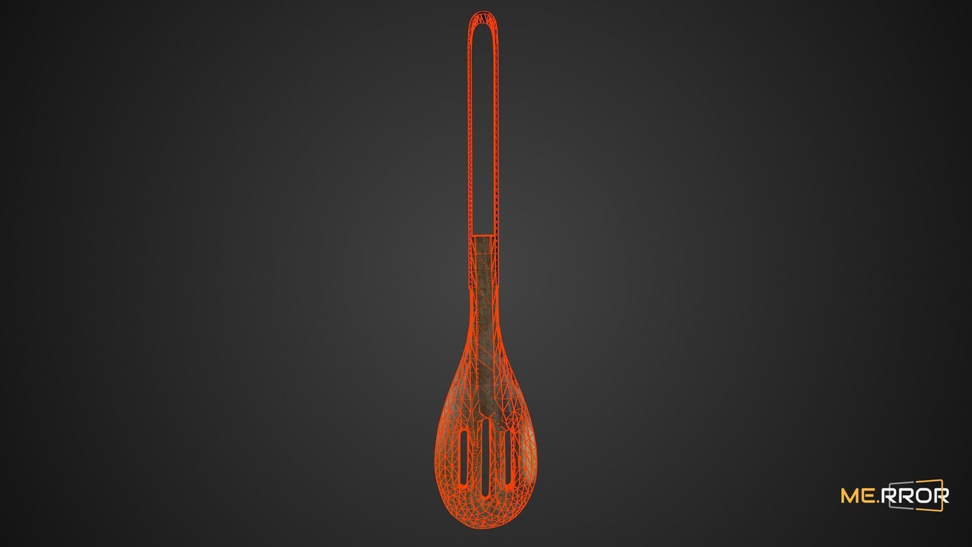 Game Ready Wood Spatula Low-poly 3D model_3