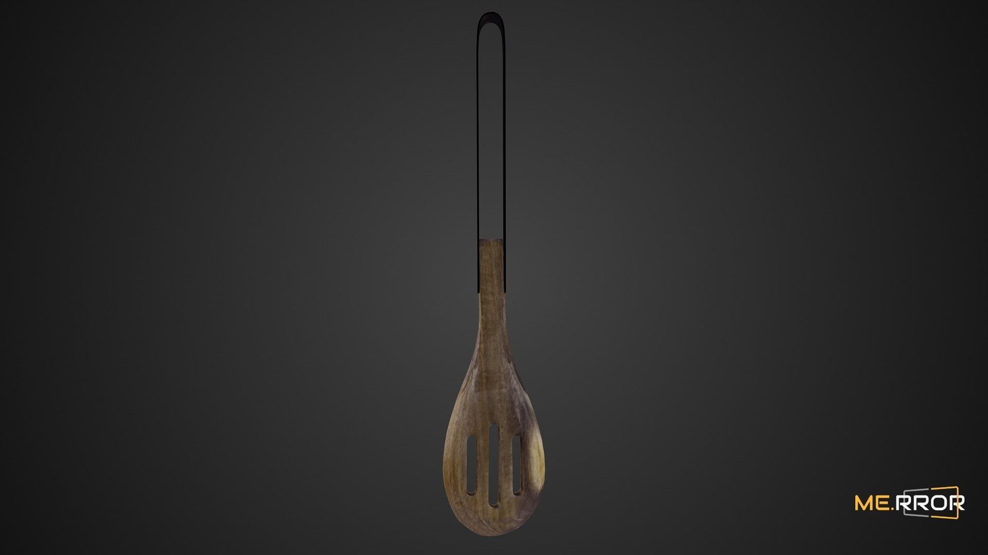 Game Ready Wood Spatula Low-poly 3D model_2