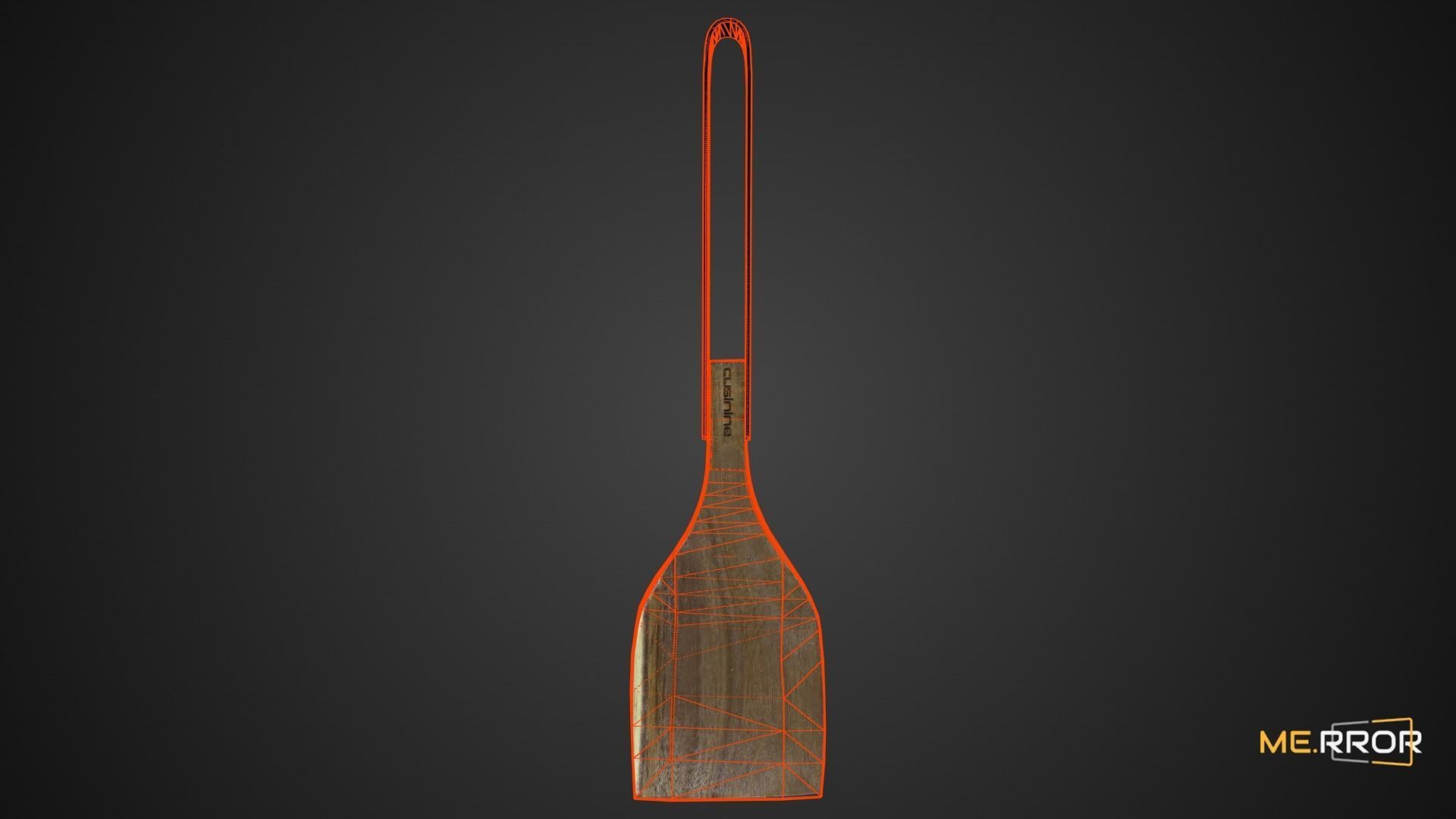 Game Ready Wood Spatula 2 Low-poly 3D model_1