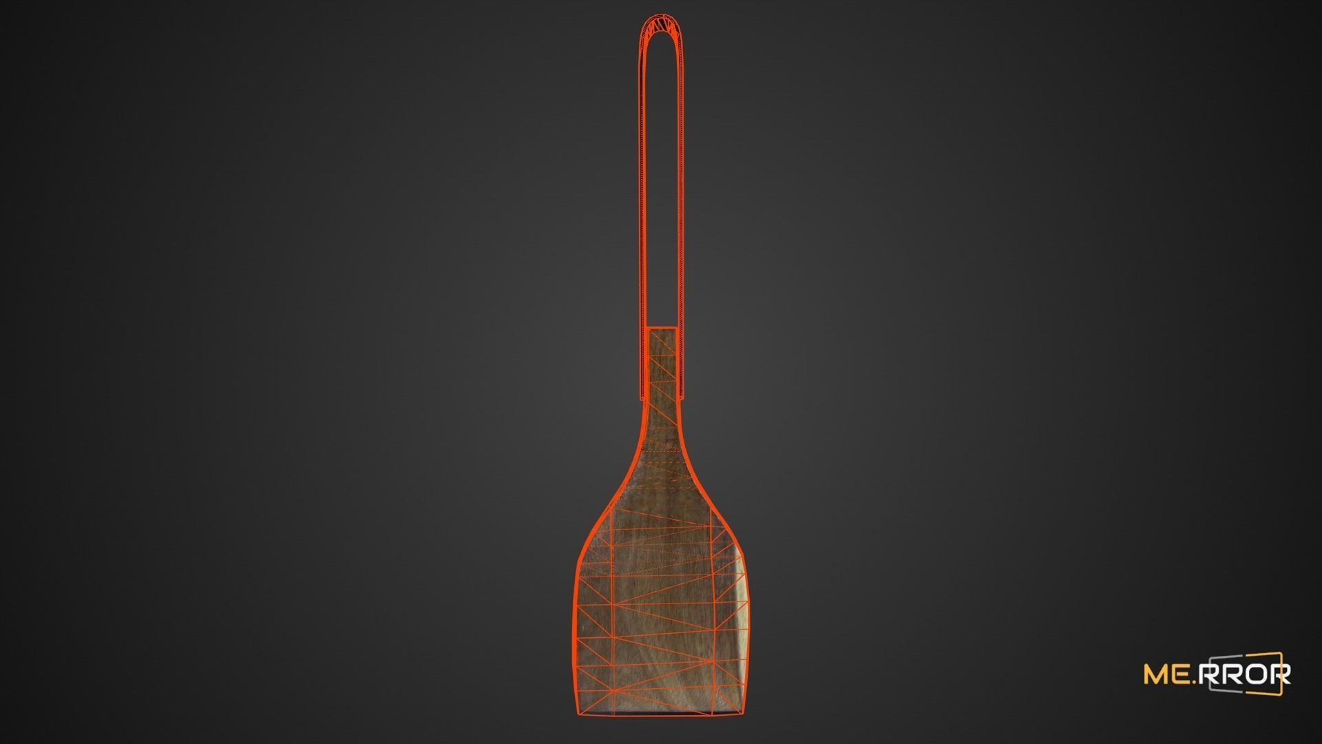 Game Ready Wood Spatula 2 Low-poly 3D model_3