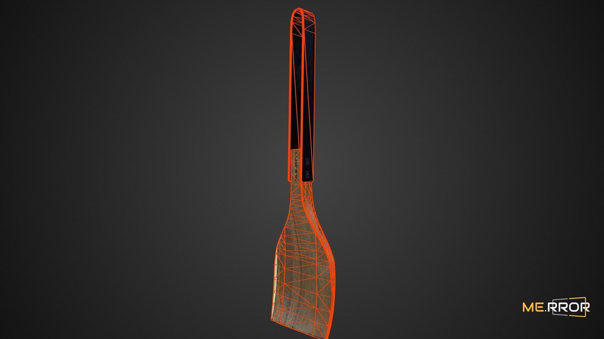 Game Ready Wood Spatula 2 Low-poly 3D model_7
