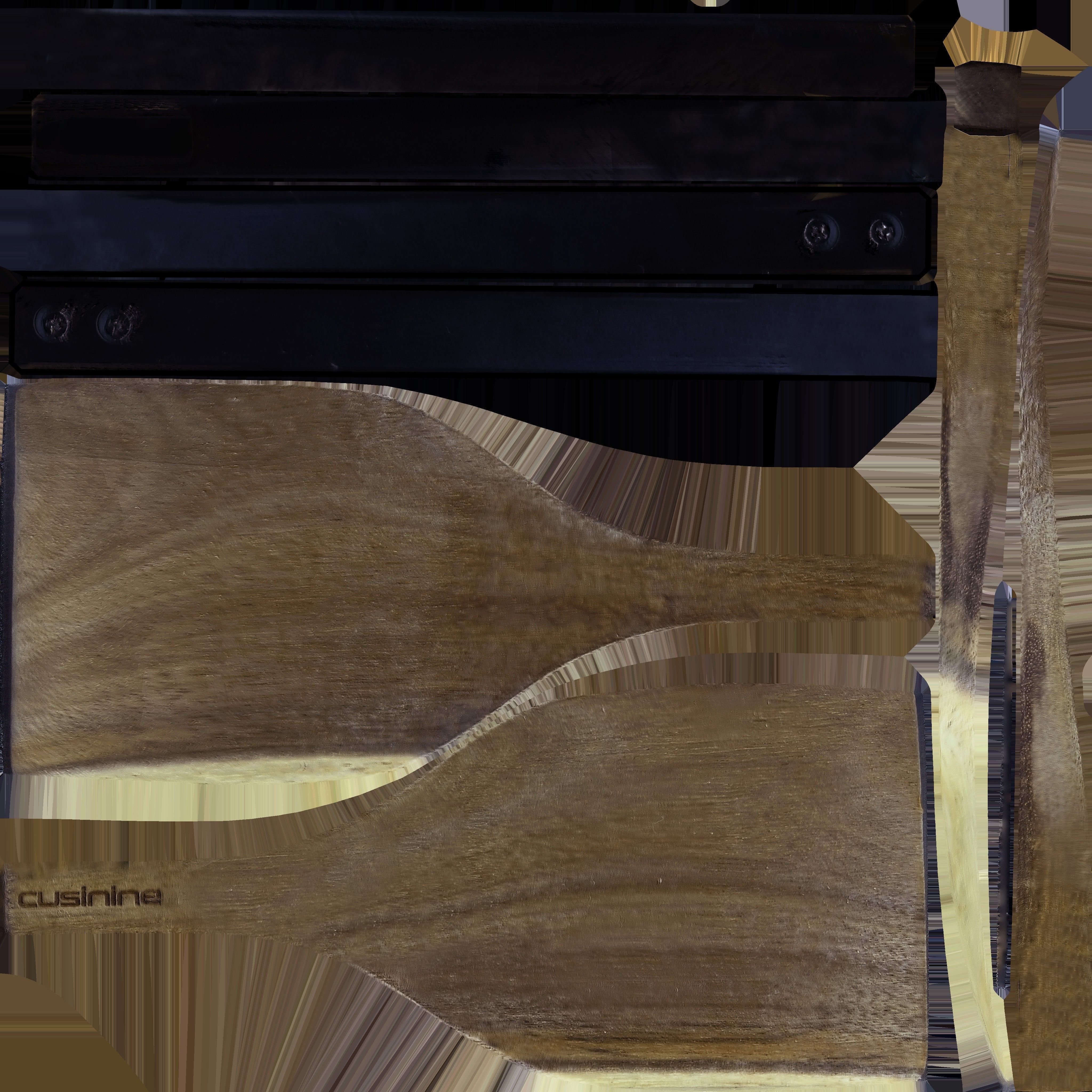 Game Ready Wood Spatula 2 Low-poly 3D model_16