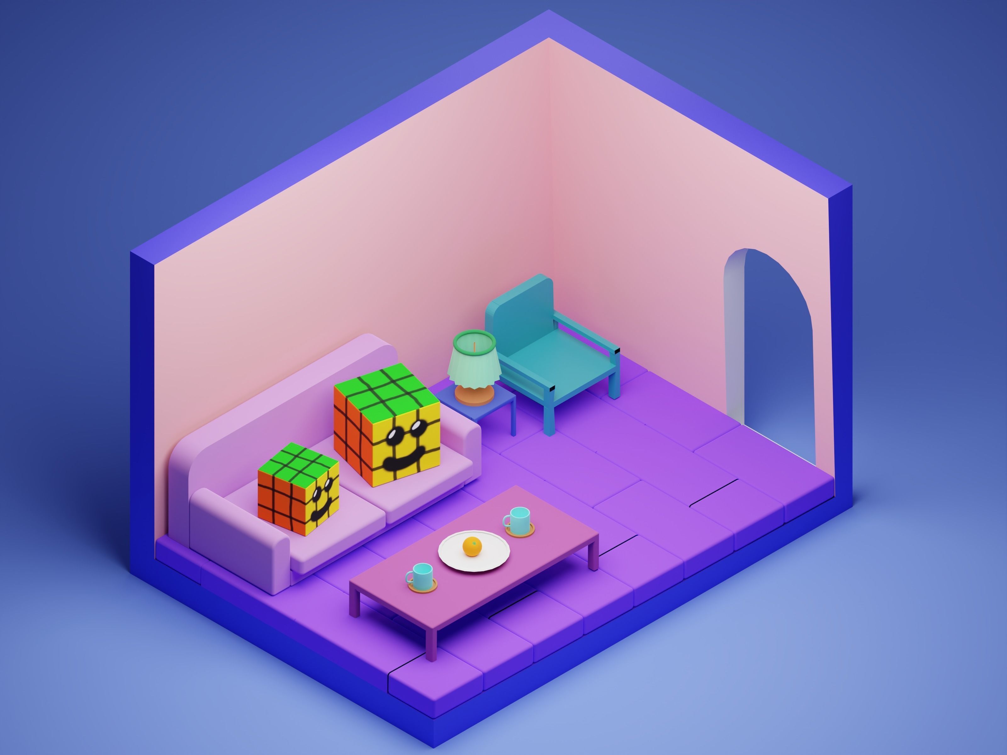 My 1st Interior Free 3D model_1