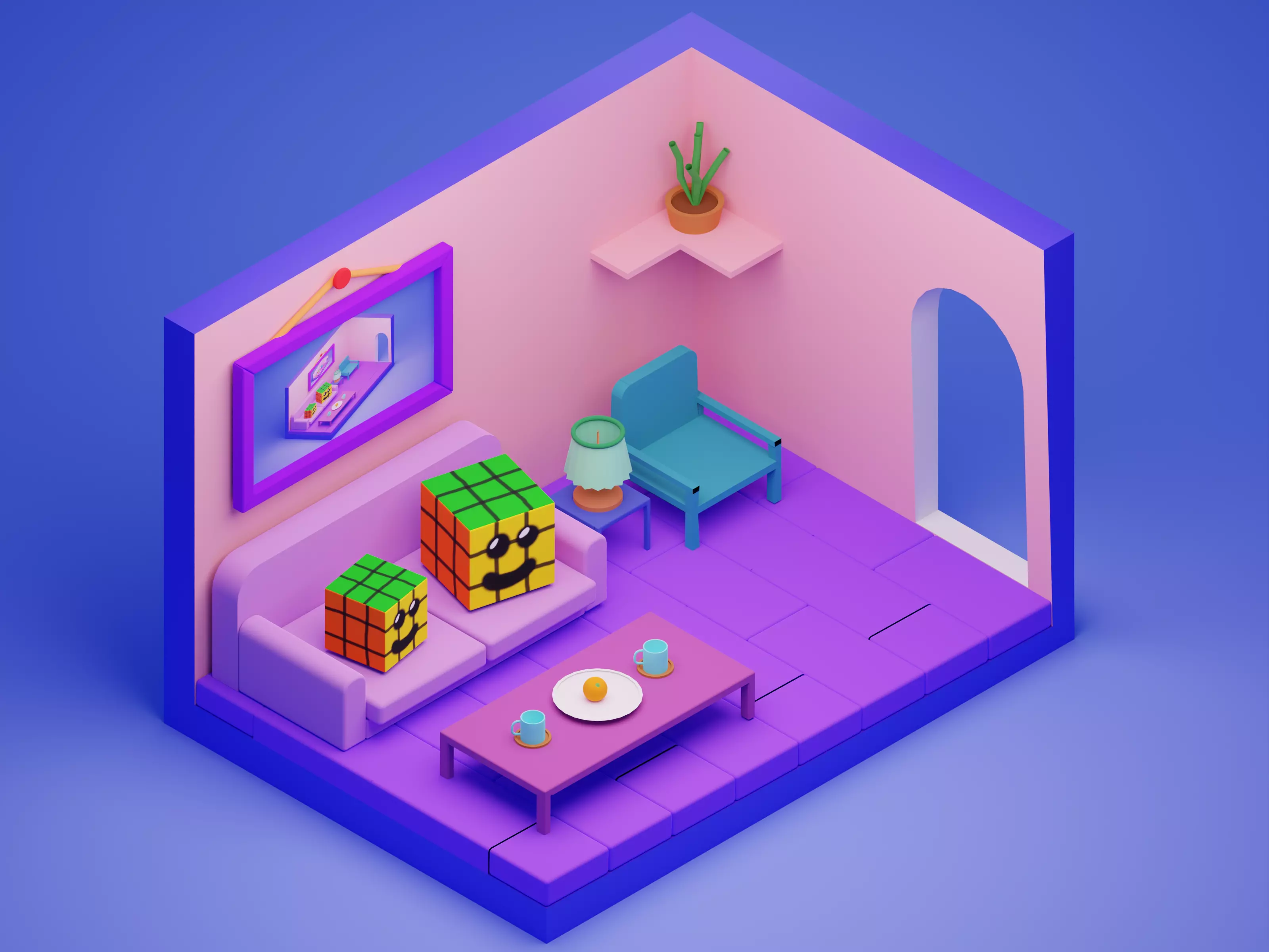 My 1st Interior Free 3D model_0