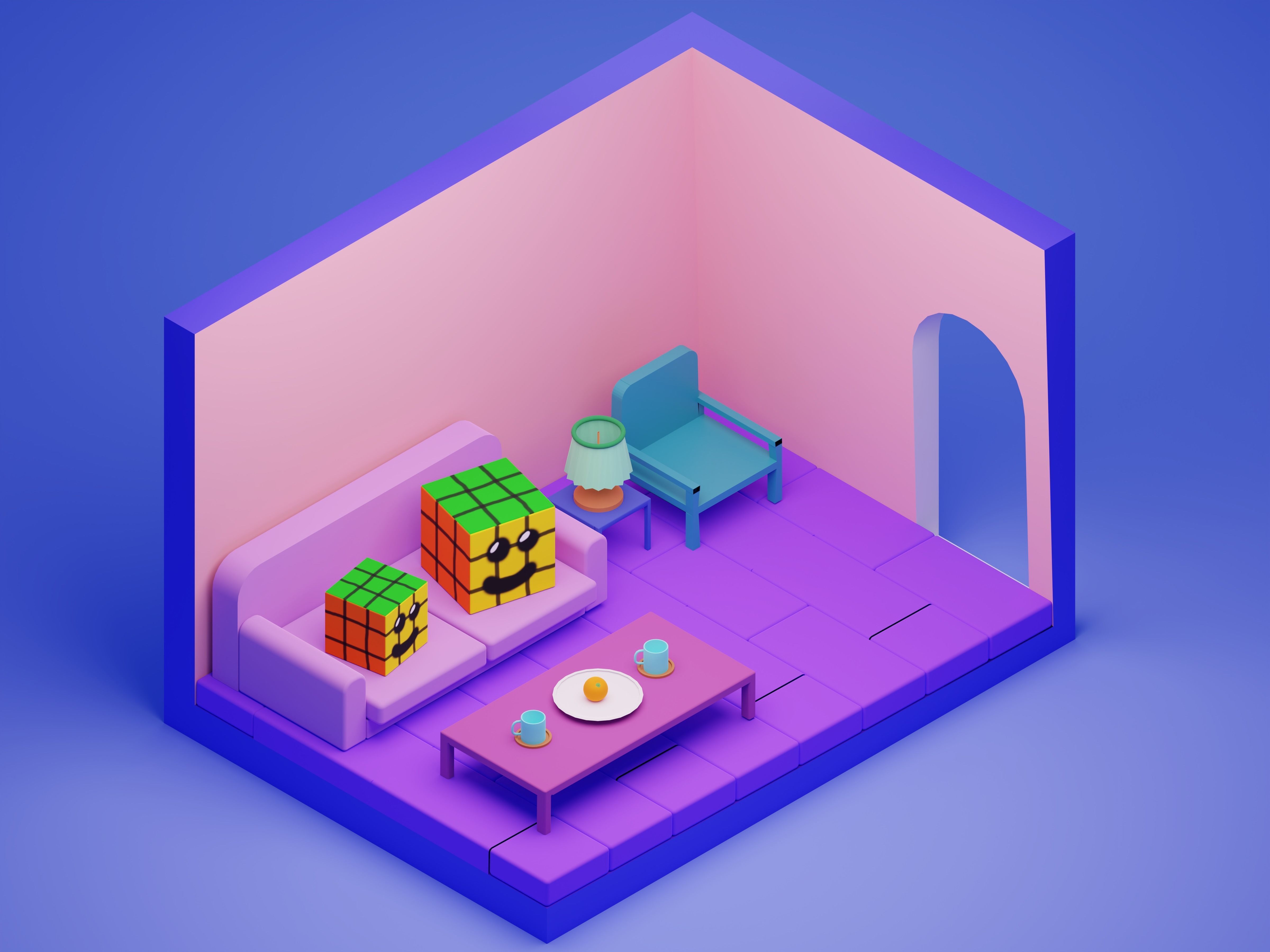 My 1st Interior Free 3D model_2