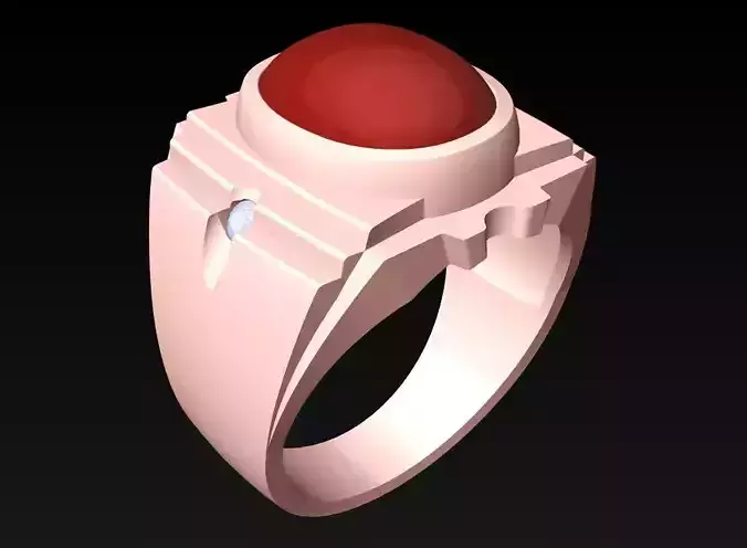 Oval stone ring - Mens Rings - N3262