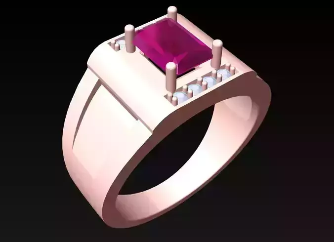 Rectangular Stone Rings - Mens Rings - N4218