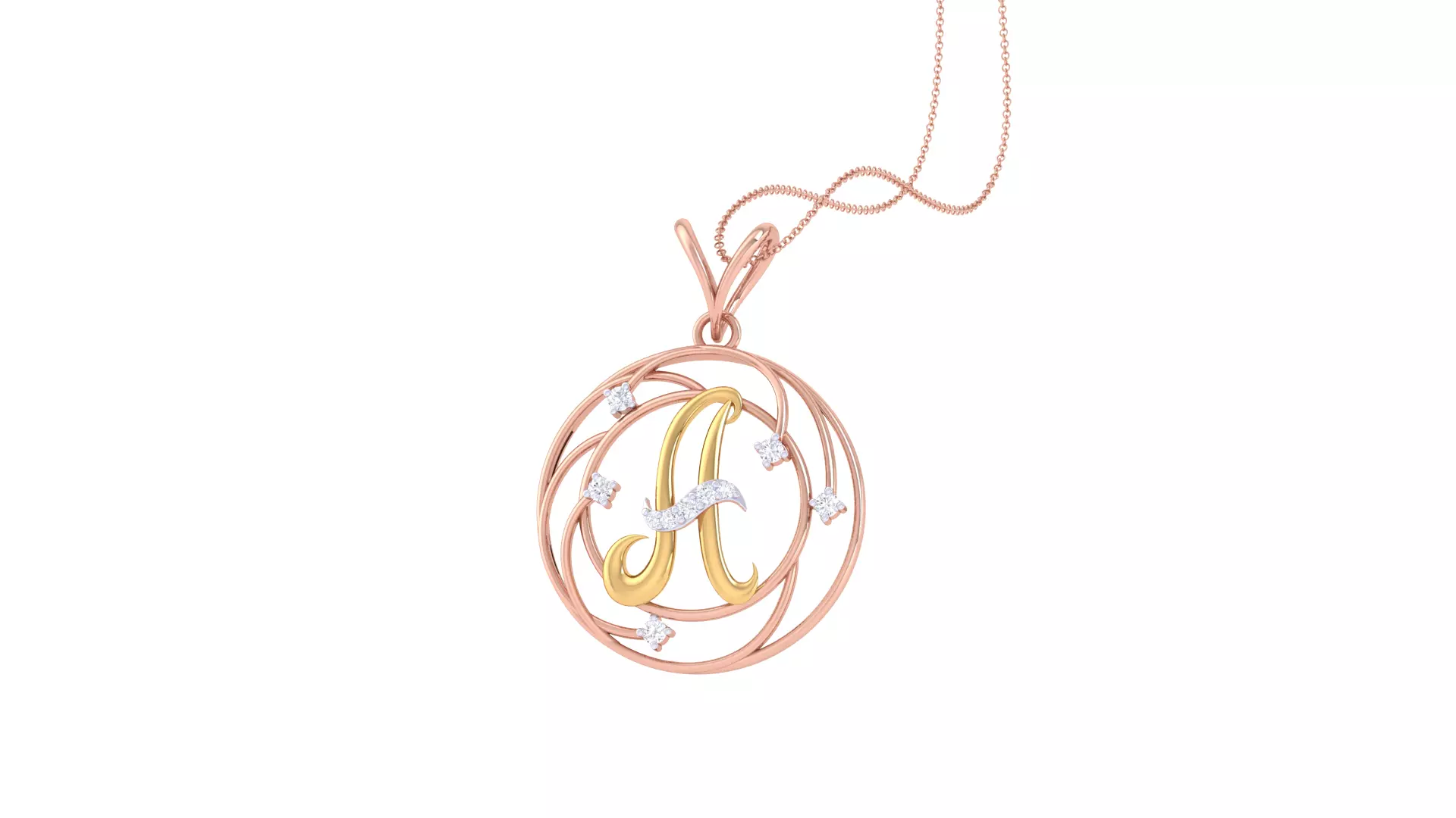 Alphabet - A Pendant 3dm STL OBJ FBX Renders Details 3D print model_0