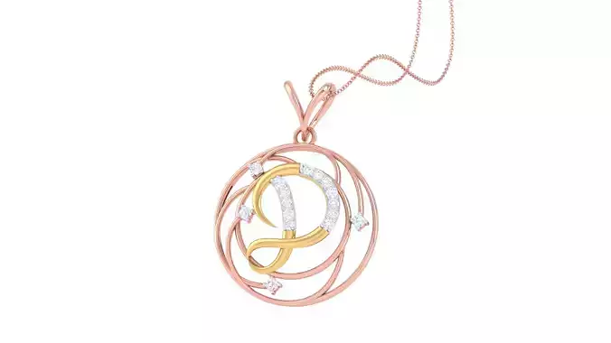 Alphabet - D Pendant 3dm STL OBJ FBX Renders Details