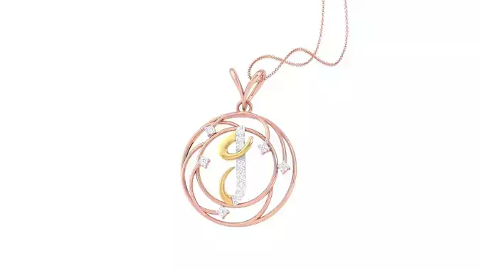 Alphabet - I Pendant 3dm STL OBJ FBX Renders Details 3D print model
