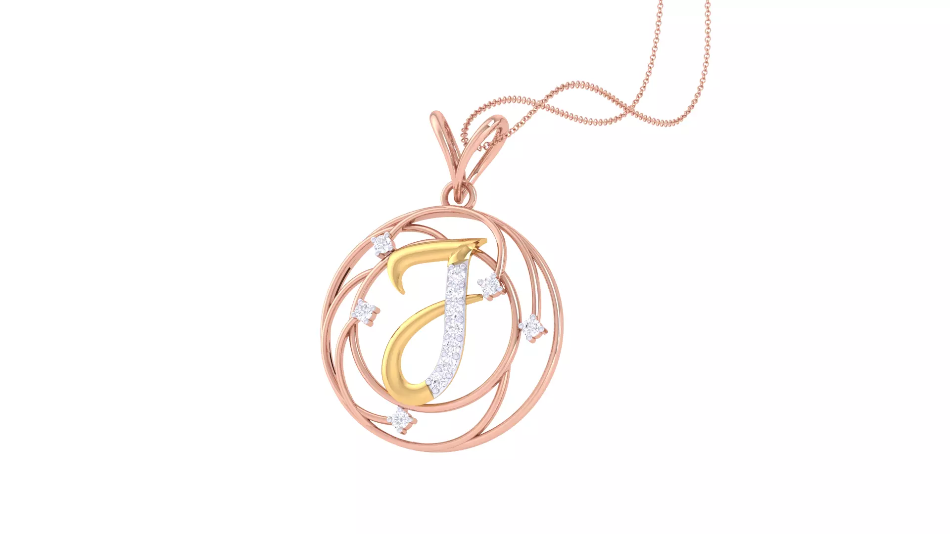 Alphabet - J Pendant 3dm STL OBJ FBX Renders Details 3D print model_0