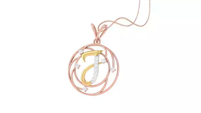 Alphabet - J Pendant 3dm STL OBJ FBX Renders Details 3D print model