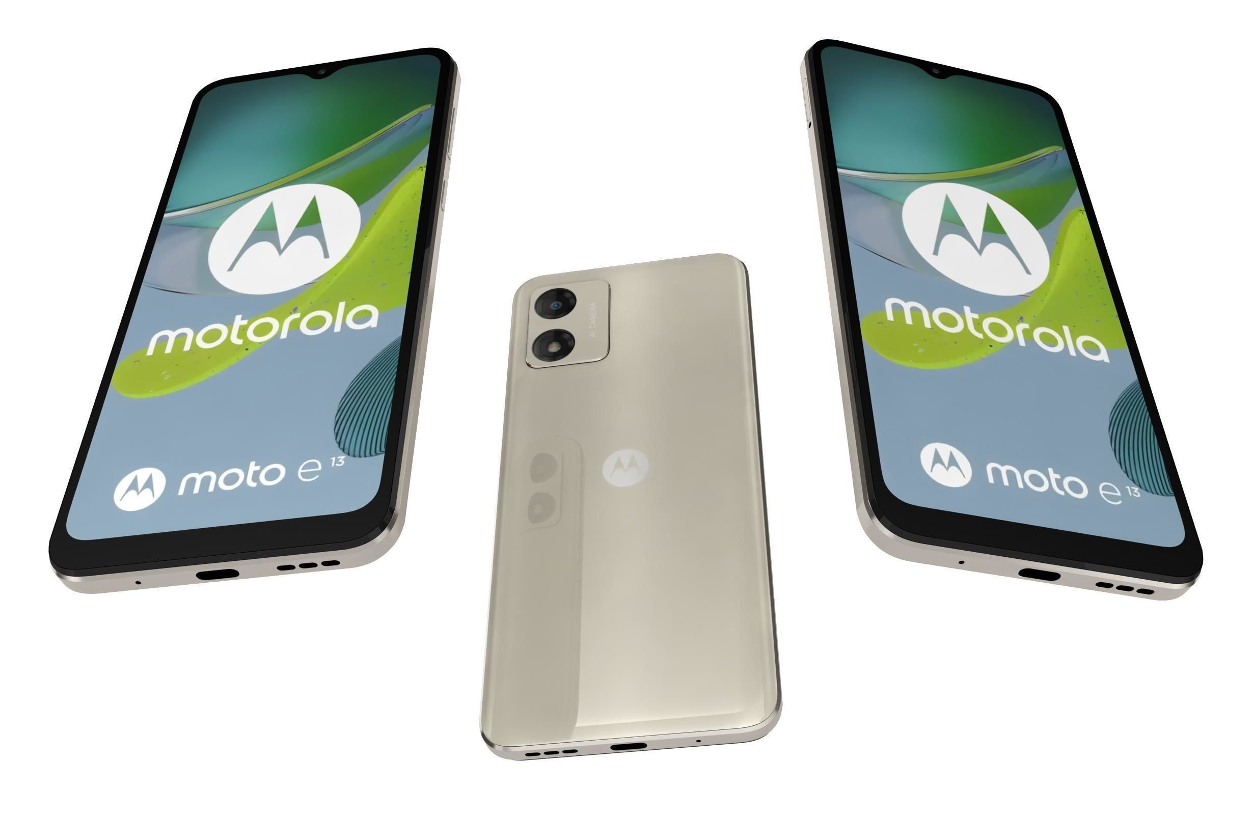 Motorola Moto E13 Whitem Blue 3D model_2